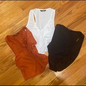 SHEIN racerback cropped Tees - 3 pack